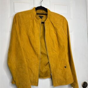 New Directions Mustard Yellow Suede Jacket